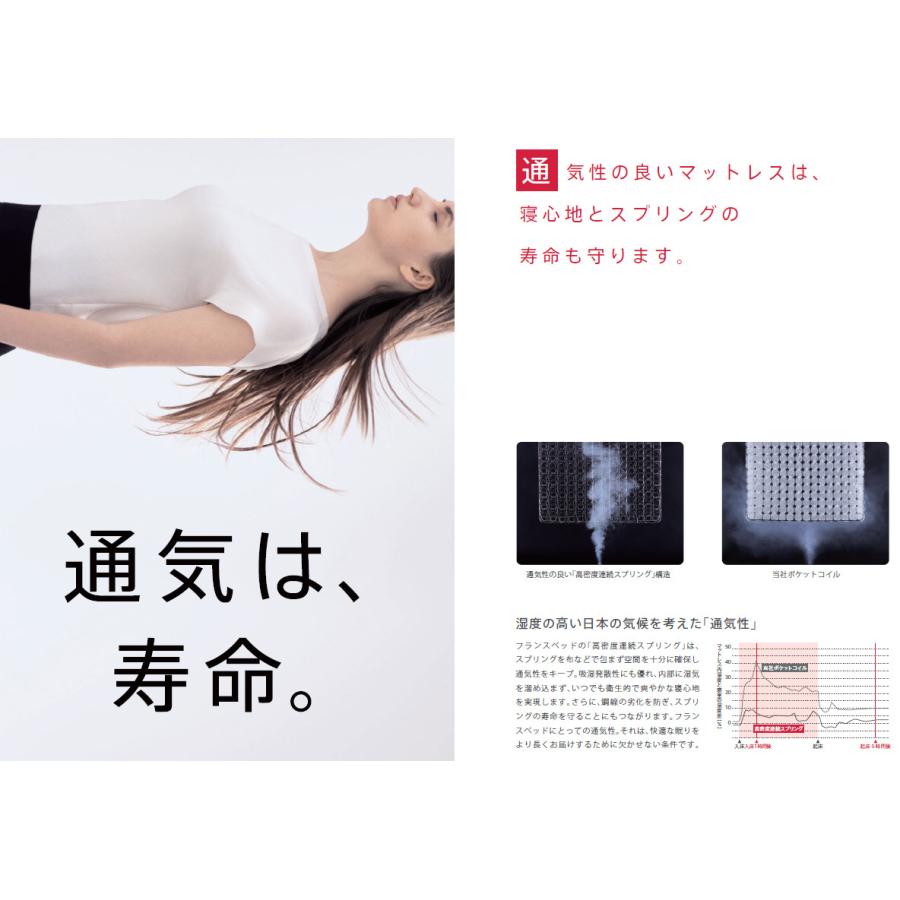 フランスベッド ネクストランディ904C クイーン レッグタイプ 脚付き ステーション キャビネット 小棚 照明付き 木製 日本製 マットレス付き 家具、インテリア ベッド、マットレス