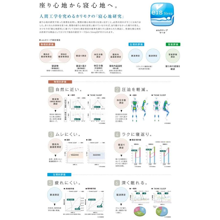 カリモク シンクスリープフィット THINK SLEEP FIT 薄型 マットレス セミダブル 3Dネット フュージョン NN80M4CO 日本製 正規取扱店の画像
