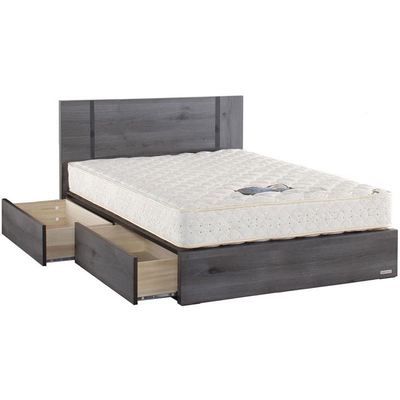 ドリームベッド プライシア2144 ダブル フラット ドロアータイプ 引き出し付き 収納ベッド 正規販売店 日本製家具(広島製) グレーオーク フレームのみ