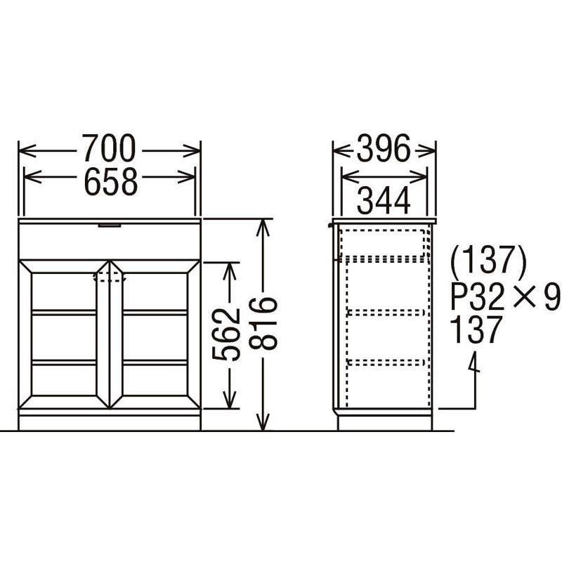 カリモク QD2500 キャビネット サイドボード シンプル・ナチュラル ナチュラル 日本製家具 | カリモク家具 | 03