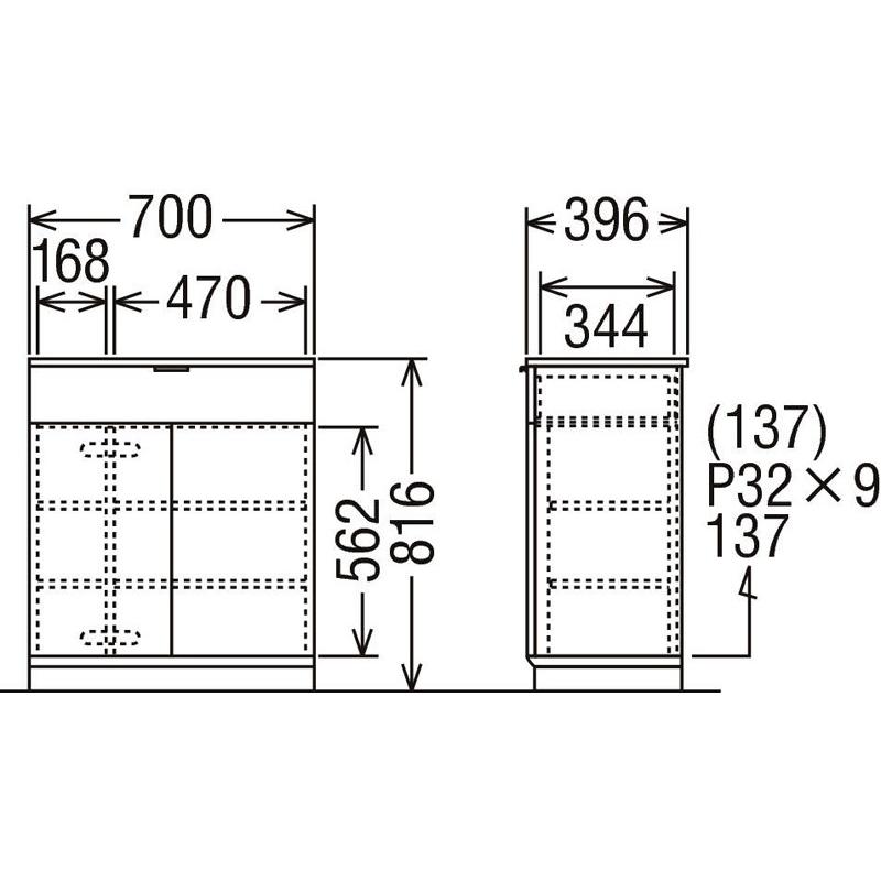 カリモク QD2506 キャビネット サイドボード シンプル・ナチュラル ナチュラル 日本製家具 | カリモク家具 | 03