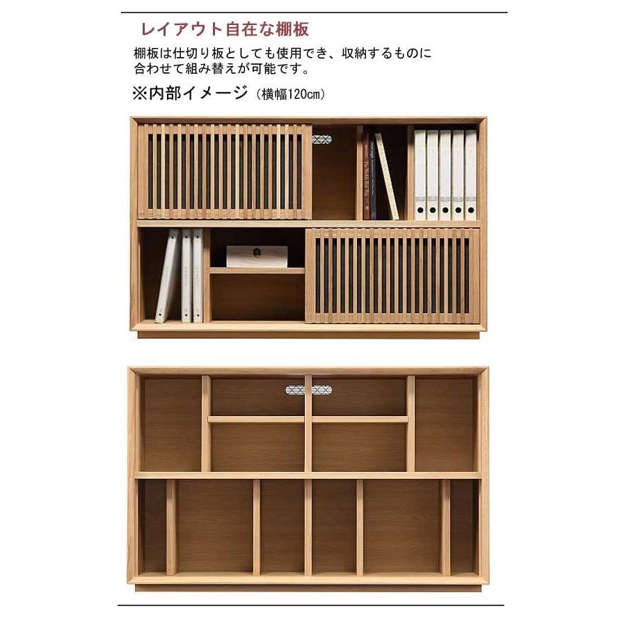カリモクの本棚 カリモク家具 カリモク QU4077 QU4097 120サイズ 縦桟扉 横桟扉 サイド