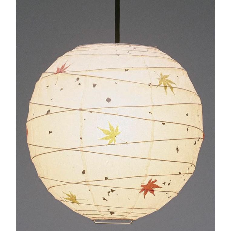 TP-12Mもみじ金粉入り 直径30cm 和紙ペンダントライト 和風照明 和室 天井 白ホワイト店舗 住宅用 日本製 | 