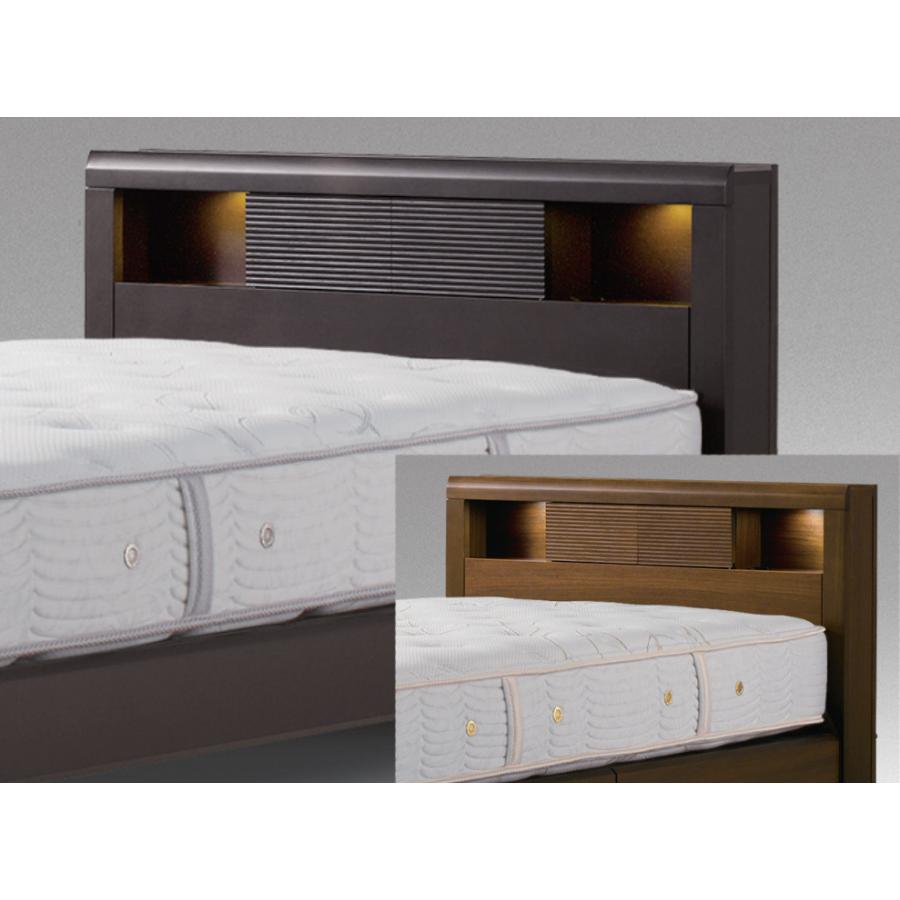 シモンズ セミダブルベッドフレーム 引き出し付き ダークブラウン