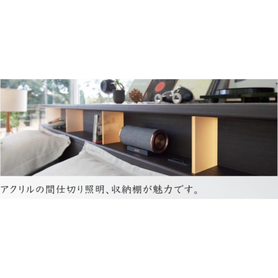 シモンズ ダブルベッド LED付き 引き出し収納 ステーションタイプ