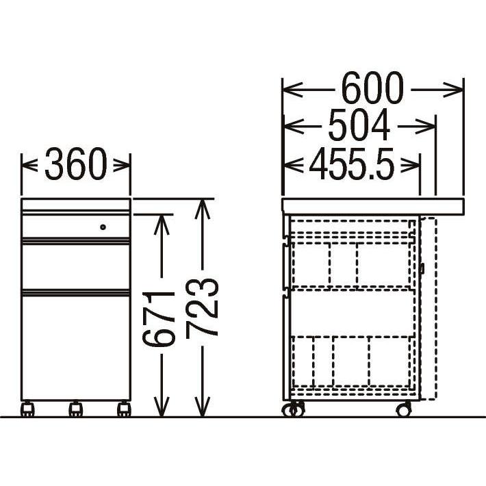 カリモク ST0054 デスクワゴン ボナシェルタ奥行60cm専用 スリムワゴン 学習グッズ整理 学習ワゴン 日本製家具 | カリモク家具 | 01