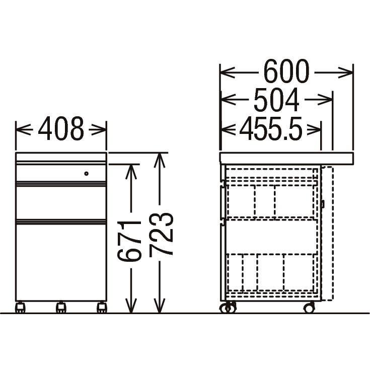 カリモク ST0057 デスクワゴン ボナシェルタ奥行60cm専用 コンパクトワゴン 学習グッズ整理 学習ワゴン 日本製家具 | カリモク家具 | 01