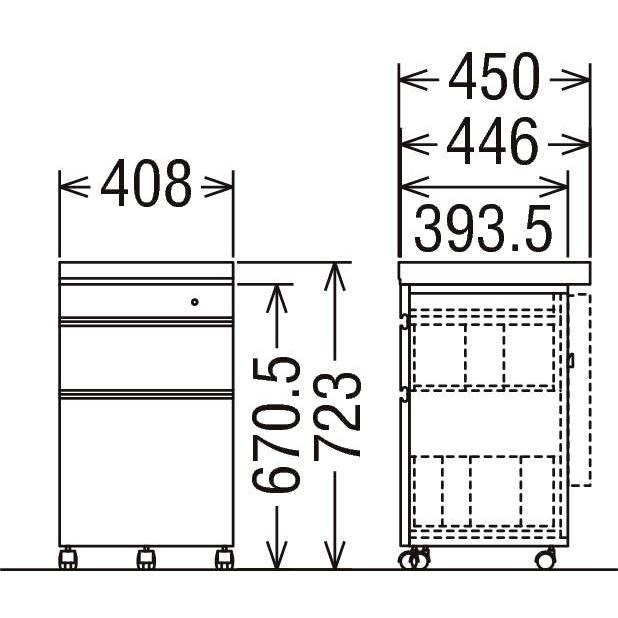 カリモク ST005H デスクワゴン ボナシェルタ奥行45cm専用 コンパクトワゴン 学習グッズ整理 学習ワゴン 日本製家具｜e-flat｜02