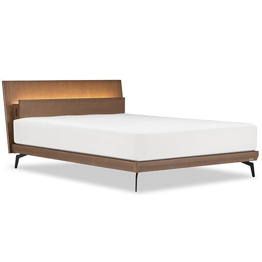 フランスベッド ティエル02 ダブルサイズ レッグタイプ 脚付き ステーション LED照明付き コンセント ワイヤレス充電器 日本製家具 マットレス付き