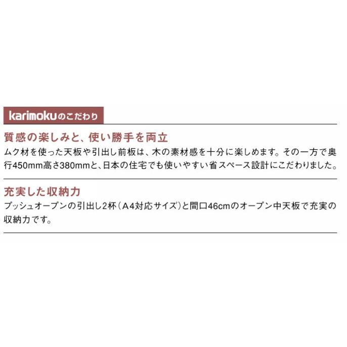 カリモク TT4950 TT4955 140サイズ 奥行45 センターテーブル シンプルソファ机 リビングテーブル 収納付きテーブル 日本製｜e-flat｜03