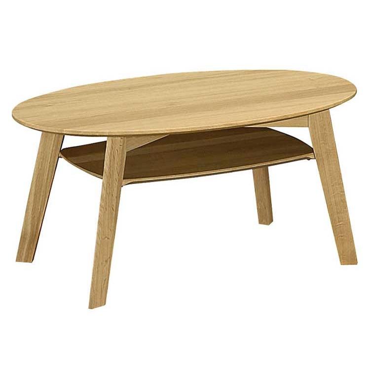 カリモク TW3210 円形90サイズ サークルリビング机 棚付きセンターテーブル ソファーテーブル 楕円 机 オーク シンプル 日本製家具 正規取扱店 | カリモク家具 | 01