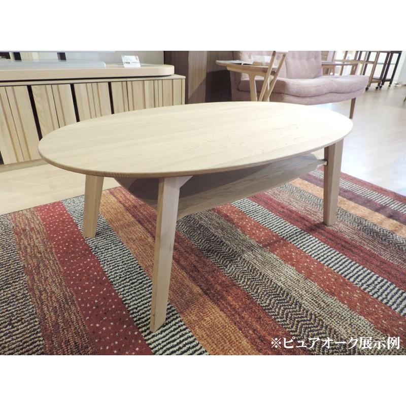 カリモク TW3210 円形90サイズ サークルリビング机 棚付きセンターテーブル ソファーテーブル 楕円 机 オーク シンプル 日本製家具 正規取扱店 | カリモク家具 | 04