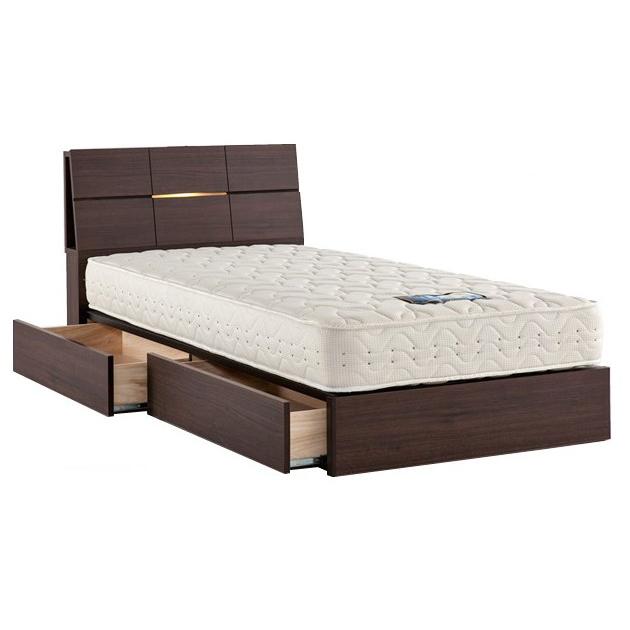 ドリームベッド ウレルディ240 ダブル 棚付き・宮付き・照明 キャビネット ドロアータイプ・引き出し付き マットレス付き 日本製