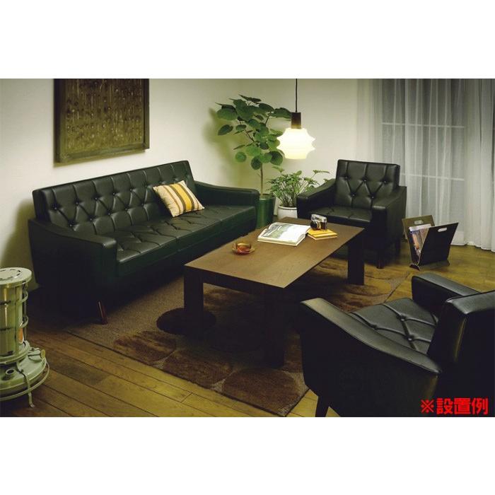 カリモク US22モデル US2283BD 肘掛椅子3Pソファ 黒ブラック 合成皮革張チェア ビンテージ風 レトロ 古風 コンパクト カフェ 日本製家具 | カリモク家具 | 04