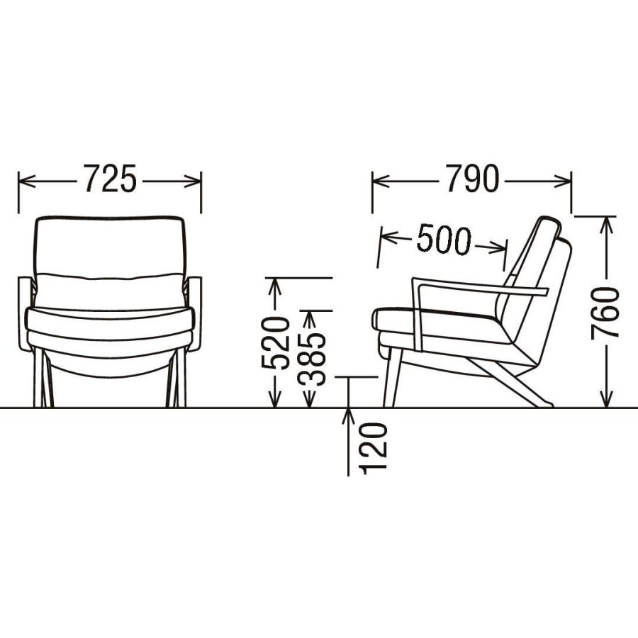 カリモク UU16モデル UU1600 UU1650 1Pソファ 一人掛け椅子 平織布張 ファブリック 木製肘掛ソファ ローバック コンパクト 日本製家具 | カリモク家具 | 01