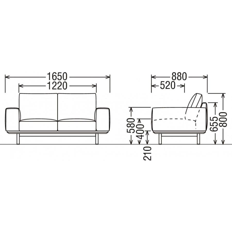 カリモク UU22モデル UU2212 UU2262 2Pソファ 布張りラブソファー 二人掛椅子ロング ファブリック カバーリング 日本製家具 | カリモク家具 | 01