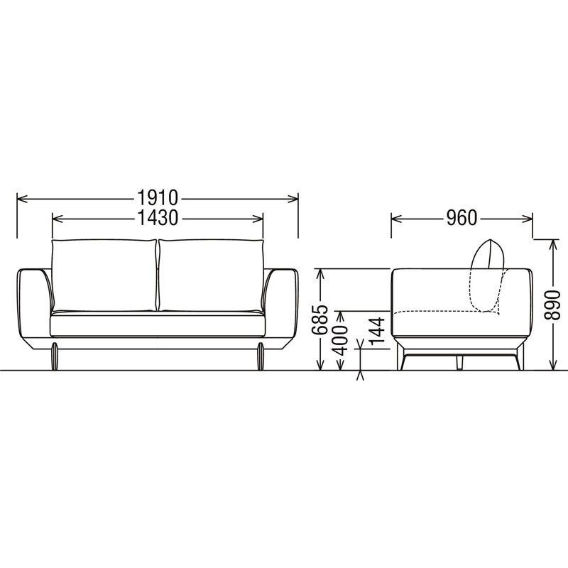 カリモク UU40モデル UU4003 3Pソファ 三人掛け椅子 長椅子 平織布張 肘掛ソファ ファブリック カバーリング 選べるカラー 日本製家具 | カリモク家具 | 01