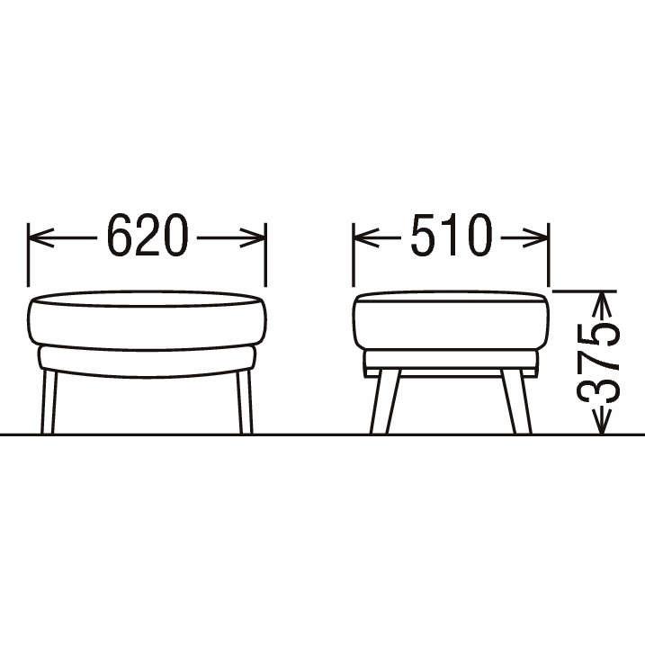 カリモク UU46モデル UU4606 1P椅子ー 布張りソファー スツール オットマン ファブリック スタイリッシュ 日本製家具 | カリモク家具 | 01