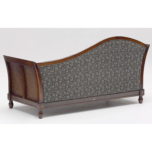 カリモク WC55モデル WC5504 肘掛けカウチソファ― 布張り花柄 籐ラタン カントリー調 コロニアル 日本製家具 | カリモク家具 | 02