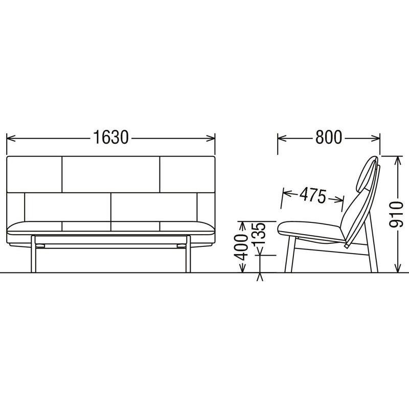 カリモク二人掛け椅子ロング ラブソファ UW5218 Q752 karimoku カリモク家具 【開梱設置付】 WW5762 WW5712