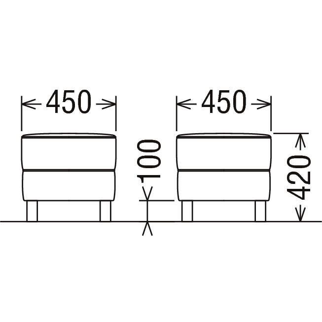 カリモク WS298モデル XS2956BD スツール オットマン 1P椅子 ブラック 本革張チェア ビンテージ風 レトロ 会議室・応接室腰掛 日本製家具 | カリモク家具 | 01