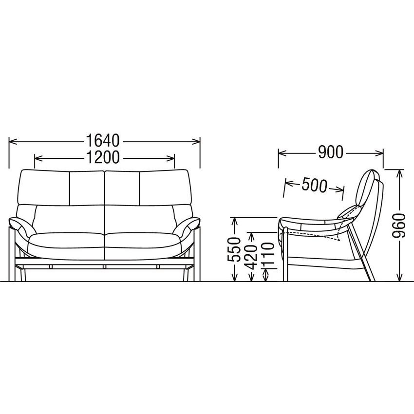カリモク ZU62モデル ZU6212 ZU6262 2人掛け椅子ロング 2P本革ソファ 肘掛椅子 ハイバック ラブソファ 日本製家具 北欧風 背面キレイ かっこいい | カリモク家具 | 01