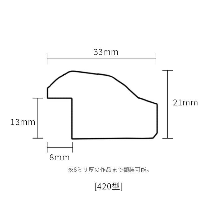 横長額縁 420型 300×150ｍｍ ゴールド/シルバー 前面UVカットアクリル仕様｜e-frame｜06