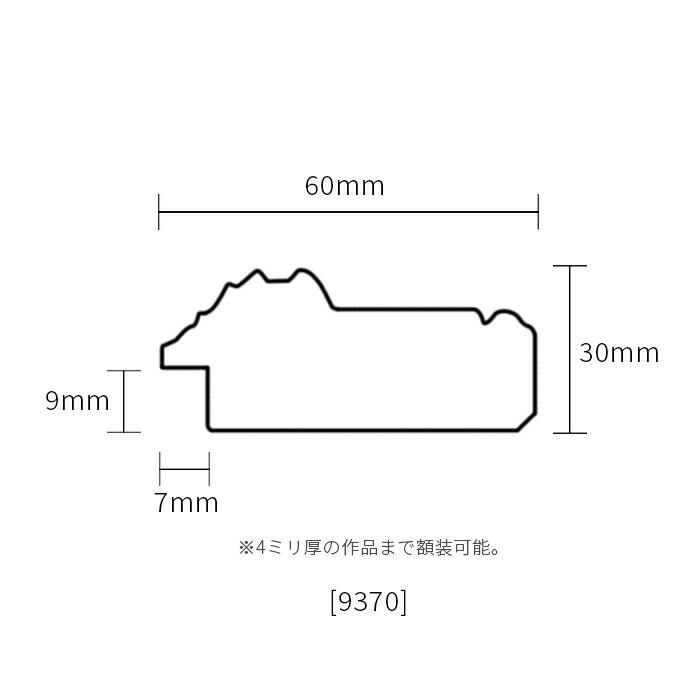 横長額縁 9370 300×150ｍｍ ゴールド/シルバー 前面UVカットアクリル仕様｜e-frame｜06