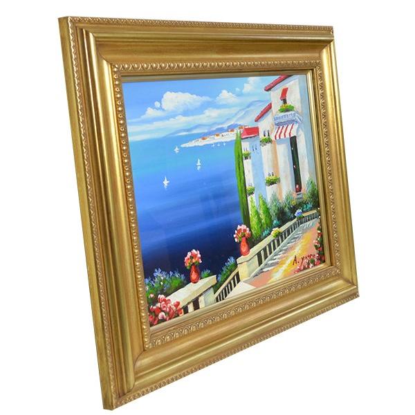 矢田晃 『青い海の見えるテラスより』 作品サイズ： F6（410×318mm 