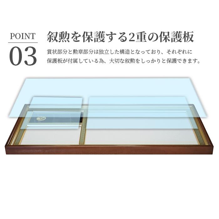 叙勲額縁(一体型)（叙勲・褒章額縁）と位記額縁のセット 叙勲額:花園(はなぞの) | マルニ額縁画材店