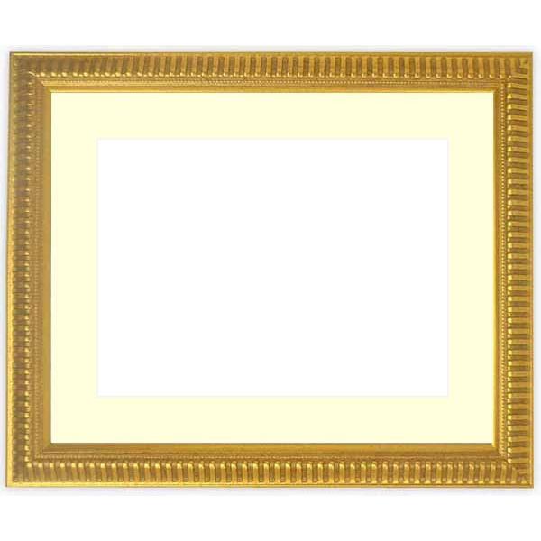 額縁 フレーム 写真用額縁 9602/ゴールド Lサイズ（127×89mm）専用 前面ガラス仕様 マット付き｜e-frame