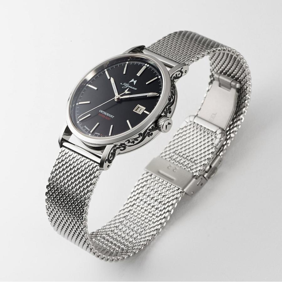 腕時計 Azusa ORTHODOXY ブラック 彫刻モデル メッシュベルトセット