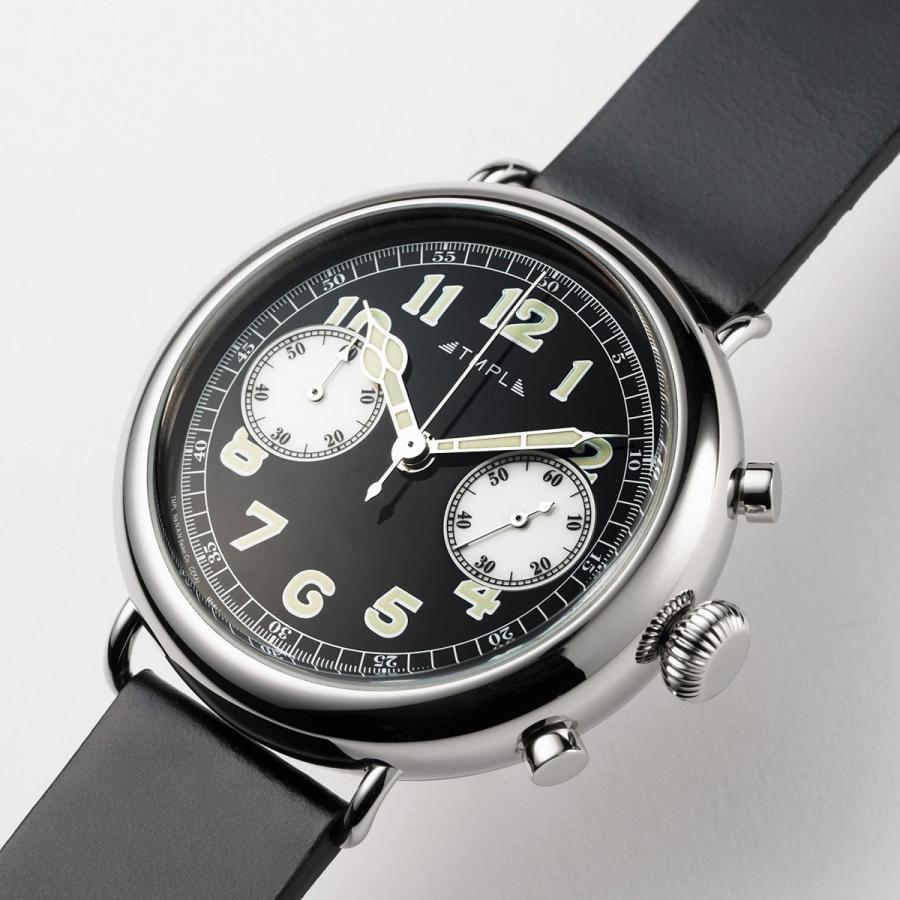 腕時計 TMPL テンプル 1910's CHRONOGRAPH シルバー/文字盤ブラック 1910s-CG01SBの画像