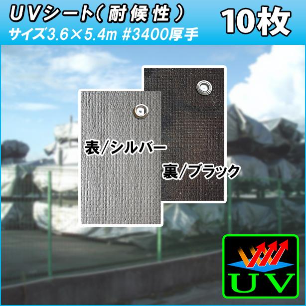 UVカットシート 3.6m×5.4m(長持ち強化版ブルーシート) 10枚 #3000-1