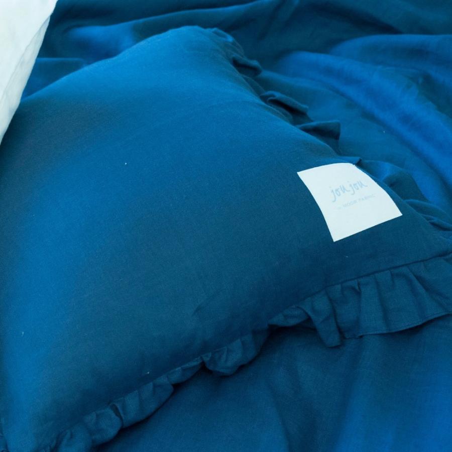 ピローケース 枕カバー 50 70 Joujou In Moor Fabric フレンチリネン フリル ネイビー お布団工房 通販 Yahoo ショッピング