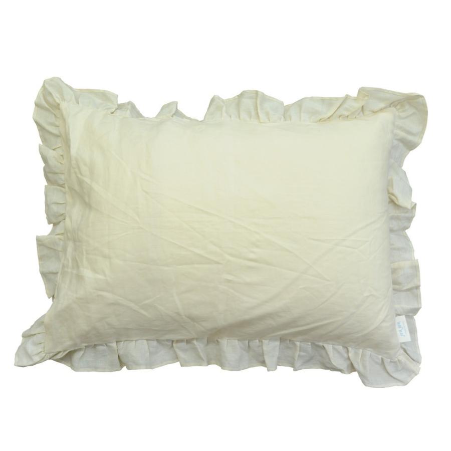 ピローケース 枕カバー 50 70 Joujou In Moor Fabric フレンチリネン フリル アイボリー お布団工房 通販 Yahoo ショッピング