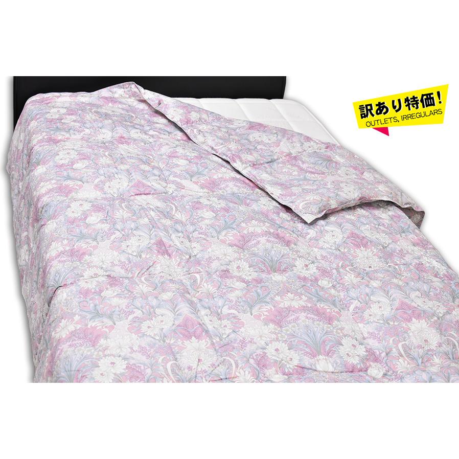 西川 訳あり特価！西川の羽毛肌掛けふとん シングルSL 花柄ピンク