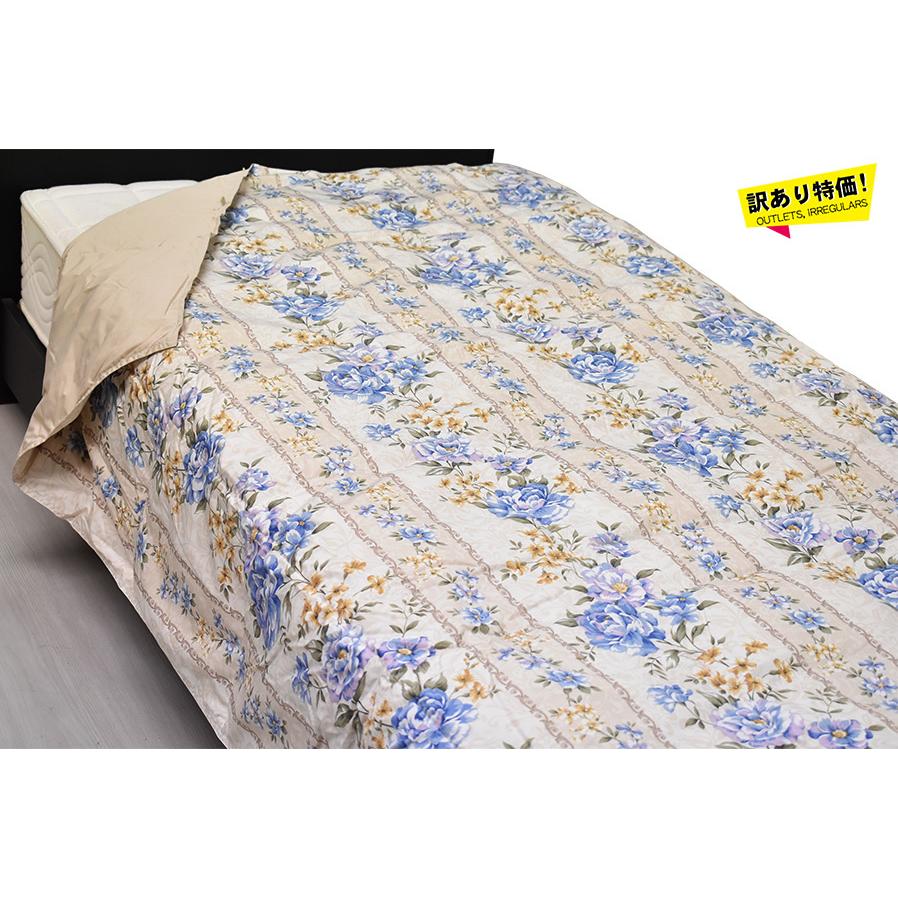 未使用　西川の洗える羽毛肌掛ふとん　フラワープリント　ダウン　シングルロング 2枚セット特価】洗える羽毛肌掛けふとん・ダウンケット日本製ダック