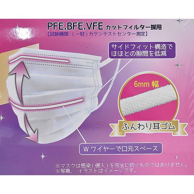 マイン 不織布マスク 小さめサイズ 2500枚 マスク 小さめ15.5cm、50枚入 Wワイヤー不織布マスク、PFE/VFE/BFE