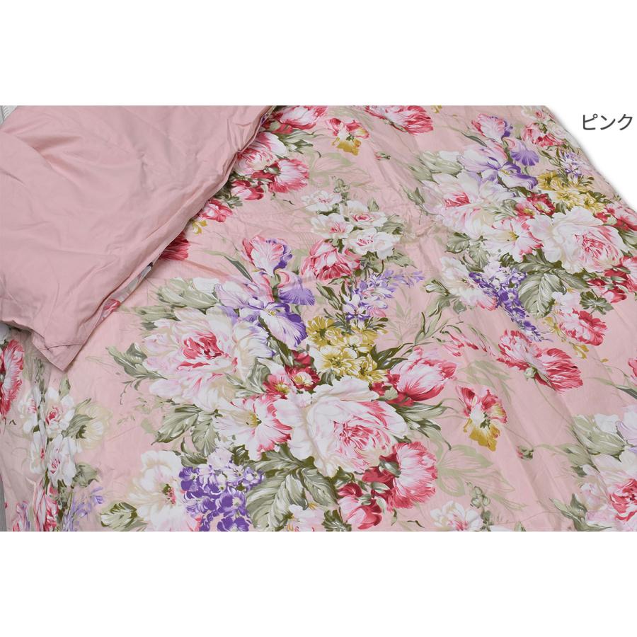 羽毛肌掛けふとん 綿100％生地花柄ロイヤルホワイトダックダウン93％　シングルSL_1