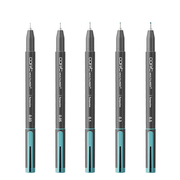 コピック（COPIC） マルチライナープラス 5本セット ターコイズ : 陶芸