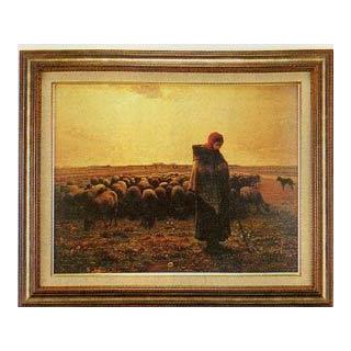 羊飼いの少女（ミレー） P10号 羊飼いの少女 詩篇 絵画 ミレー 絵画 羊