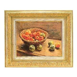 額なし▪️油彩画　M6 原画▪️ヨーロッパ画家ヴィタリエ・ズブコ　「コスモス 」 リンゴの入った籠（モネ） F6号 : 陶芸.com e-画材.com Yahoo!店