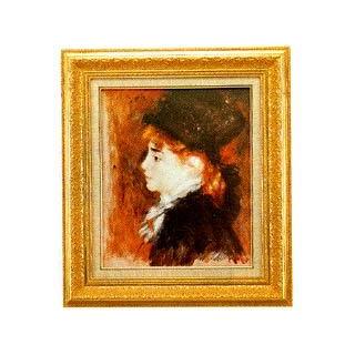 ルノワール 肉筆手描きの油絵模写画 帽子の女 ルノワール モデルの肖像