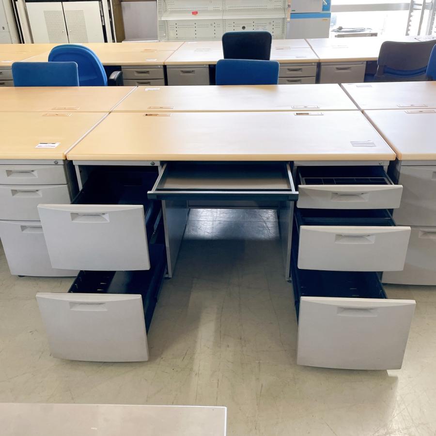 G-*949061　事務机　両袖 送料無料】 Comai 役員用両袖デスク 社長机 役員用デスク カギ(引出