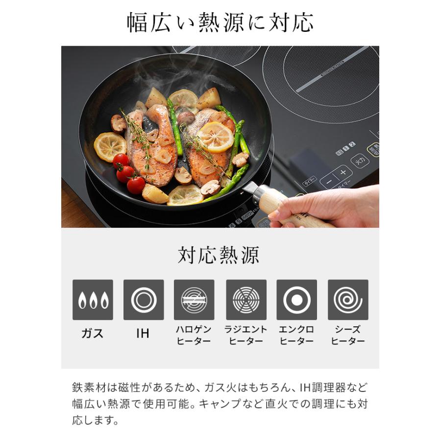 フライパン 鉄 リバーライト 極 JAPAN 炒め鍋 30cm ガス火 IH対応 鋳物フライパン 日本製 【公式ショップ】の画像