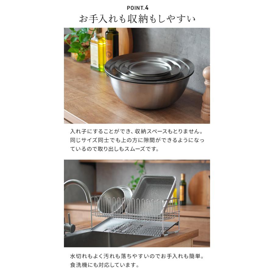 la base ラバーゼ ステンレス ボウル（小）＆丸ざる（小）2点