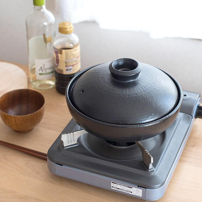 日常茶飯器 黒 7．5号平鍋（持ち手なし） 土鍋 0100-0009 日本製