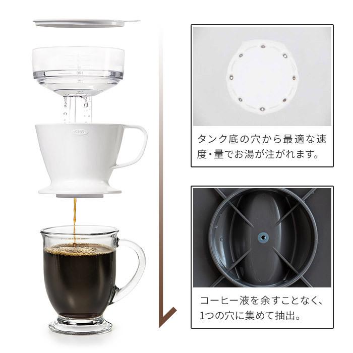 OXO オクソー オートドリップコーヒーメーカー コーヒーメーカー おしゃれ オートドリップ オート 自動 ドリッパー 360ml 1杯 2杯｜e-goods｜06