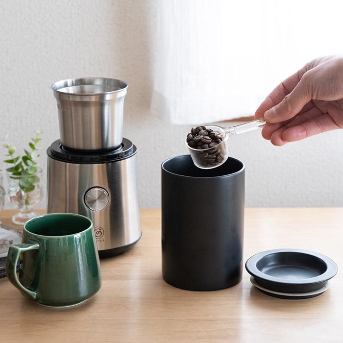 キャニスター 保存容器 コーヒー豆 200g 筒 磁器 遮光 密閉 コレス